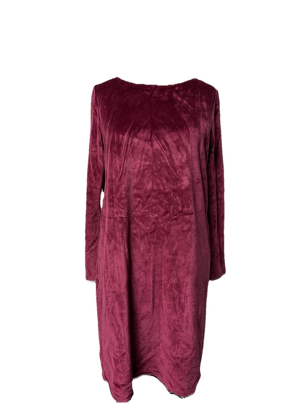 Pure Jill Long Sleeve A-Line Dress Women's Sz Small HuckleBerry Velvet Velour